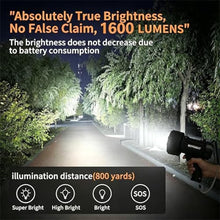 Load image into Gallery viewer, BUYSIGHT Rechargeable Spotlight Flood Combo, 2000000LM IP67 Waterproof COB Light, Impact Resistant Handheld Searchlight with Foldable Stand &amp; Detachable Red Lens(Camouflage Gray-COB), CamouflageGrayCOB_4610
