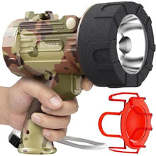 Load image into Gallery viewer, BUYSIGHT Turbo 2000000LM Rechargeable Spotlight Flashlight, IP67 Impact Resistant Searchlight, Foldable Stand Red Filter Waterproof Hunting Lamp (Camouflage Grey), CamouflageGrey_1
