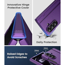 Load image into Gallery viewer, BXYJY for Samsung Galaxy Z Fold 7 Slim Case with Stand, Glass Screen Protector, Full Hinge Protection, Thin &amp; Rugged, Shockproof Protective Phone Case Cover for Samsung Galaxy Z Fold7 2025, Purple, DarkPurple_4412
