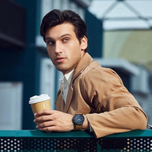 Load image into Gallery viewer, by BENYAR Men's Chronograph Waterproof Luminous Date Watches Stainless Steel Bracelet Large Dial Classic Business Fashion Analogue Quartz Watches Elegant Gift for Men, Brown Black Blue, Men, Casual_387
