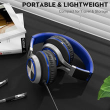 Load image into Gallery viewer, Bywulanda USB C Headphones with Mic and Volume Control, Over Ear Stereo Headsets for iPhone 17/16/15, Comfortable Fit, Wired Foldable Headphones for Smartphones Chromebook Laptop Tablets Travel(Blue)_5800
