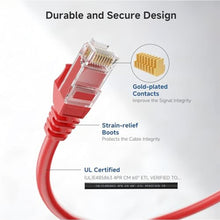 Load image into Gallery viewer, Cable Matters 10Gbps Snagless Cat 6 Ethernet Cable, 10ft, Red_1030

