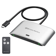 Load image into Gallery viewer, Cable Matters 20Gbps USB C KVM Switch for 2 Computers, 140W PD Charging, Silver_1
