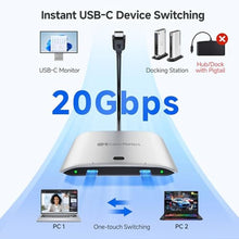Load image into Gallery viewer, Cable Matters 20Gbps USB C KVM Switch for 2 Computers, 140W PD Charging, Silver_734
