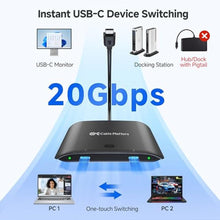 Load image into Gallery viewer, Cable Matters 20Gbps USB C KVM Switch for 2 Computers, 140W PD, Black_855

