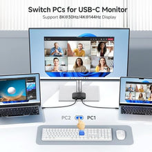 Load image into Gallery viewer, Cable Matters 20Gbps USB C KVM Switch for 2 Computers, 140W PD, Black_856
