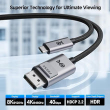 Load image into Gallery viewer, Cable Matters 40Gbps Bidirectional USB C to DisplayPort 2.1 Cable, 6ft/1.8m, Black_142
