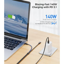 Load image into Gallery viewer, Cable Matters Braided 2-in-1 USB C to USB C Cable, 6ft, 140W Charging, Black_234
