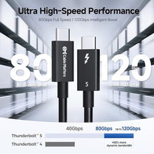 Load image into Gallery viewer, Cable Matters [Intel Certified] 80Gbps Thunderbolt 5 Cable, 1.6ft / 0.5m, Black_390
