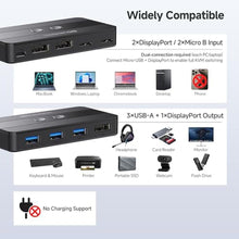 Load image into Gallery viewer, Cable Matters USB 3.0 KVM Switch, DisplayPort 1.4, for 2 Computers, Black_328
