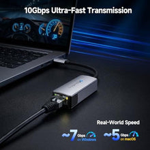 Load image into Gallery viewer, Cable Matters USB C to 10Gb Ethernet Adapter, Low-Heat and Silent, Silver_497
