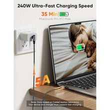Load image into Gallery viewer, CableCreation 90 USB C to USB C Cable 240W, 10FT 5A Type C Charging Cable, DarkGrey_404
