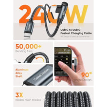 Load image into Gallery viewer, CableCreation 90 USB C to USB C Cable 240W, 10FT 5A Type C Charging Cable, DarkGrey_405
