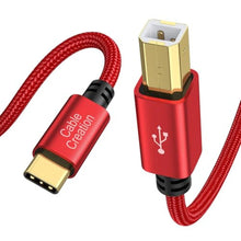 Load image into Gallery viewer, CableCreation USB B to USB C Printer Cable 10FT, MIDI Cable to USB C, Red_1
