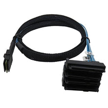 Load image into Gallery viewer, CableDeconn Mini SAS 36 SFF-8087 to (4) SFF-8482 Connectors with SATA Power 1m, Black_8127
