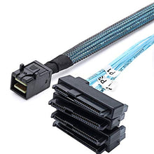 Load image into Gallery viewer, CableDeconn SFF-8643 Internal Mini SAS HD to (4) 29pin SFF-8482 connectors with SAS 15pin Power Port 12GB/S Cable (1M) (H0204)_416
