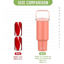 Load image into Gallery viewer, Cafezi 40 oz Insulated Tumbler with Top Handle and Flip Straw, Vacuum Insulated Stainless Steel Cup with Leak-Proof Lid, Sweat-Free, Fits Cup Holder, Keeps Ice Cold up to 30 Hours, Atrovirens_6655
