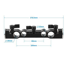 Load image into Gallery viewer, CAMVATE 15mm &amp; 19mm Dual-Port Rod Clamp with M6 Rosette for Shoulder Rig, Black_8030
