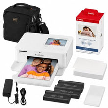 Load image into Gallery viewer, Canon SELPHY CP1500 Wireless Printer with KP-108IN Ink, Paper &amp; Bag (White) | Complete Photo Printing Bundle with, Shoulder, Power Adapter, Cassette and AC Cable_1
