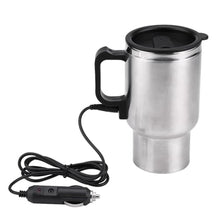 Load image into Gallery viewer, Car Heating Cup, Stainless Steel Travel Mug 12V Electric Coffee Cup 450ml Electric Car Cup Travel Heating Cup Stainless Steel Electric Insulated Plug Kettles Boiling Car Coffee Mug_1
