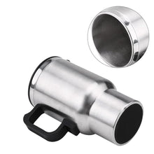 Load image into Gallery viewer, Car Heating Cup, Stainless Steel Travel Mug 12V Electric Coffee Cup 450ml Electric Car Cup Travel Heating Cup Stainless Steel Electric Insulated Plug Kettles Boiling Car Coffee Mug_7281

