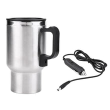 Load image into Gallery viewer, Car Heating Cup, Stainless Steel Travel Mug 12V Electric Coffee Cup 450ml Electric Car Cup Travel Heating Cup Stainless Steel Electric Insulated Plug Kettles Boiling Car Coffee Mug_7282
