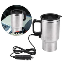 Load image into Gallery viewer, Car Heating Cup, Stainless Steel Travel Mug 12V Electric Coffee Cup 450ml Electric Car Cup Travel Heating Cup Stainless Steel Electric Insulated Plug Kettles Boiling Car Coffee Mug_7284
