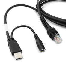 Load image into Gallery viewer, CARPSDZY CBA-U42-S07PAR USB Cable for Zebra Symbol DS3678-DP LI3608 LI3678 DS3600 DS3608 DS8108 Barcode Scanner, USB-A to RJ-45 Interface, 7ft(2.8m) Straight, 12V (Requires 12V Power Supply), Black_1154
