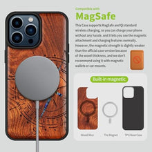 Load image into Gallery viewer, Carveit Handcrafted Case for iPhone 15 Pro Max, Incomplete Compass, Rosy, CompassRosy_7485
