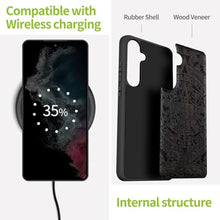 Load image into Gallery viewer, Carveit Wood Case for Galaxy S24, Maya Calendar, Black, MayaCalendarDarkwood_7369

