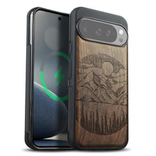 Load image into Gallery viewer, Carveit Wood Case for Pixel 10/10 Pro, Alpine Lakes, Walnut, LakesWalnut_1
