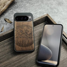 Load image into Gallery viewer, Carveit Wood Case for Pixel 10/10 Pro, Alpine Lakes, Walnut, LakesWalnut_1226

