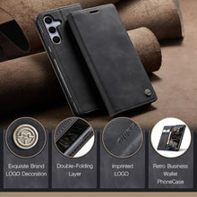 Load image into Gallery viewer, CaseMe for Samsung Galaxy S25 Wallet Case,Soft PU Leather Flip Magnetic Stand Flip Protective Leather Cover with ID &amp; Credit Card Slots Holder Case (Black, S25)_997
