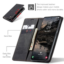 Load image into Gallery viewer, CaseMe for Samsung Galaxy S25 Wallet Case,Soft PU Leather Flip Magnetic Stand Flip Protective Leather Cover with ID &amp; Credit Card Slots Holder Case (Black, S25)_999
