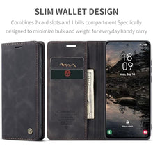 Load image into Gallery viewer, CaseMe for Samsung Galaxy S25 Wallet Case,Soft PU Leather Flip Magnetic Stand Flip Protective Leather Cover with ID &amp; Credit Card Slots Holder Case (Black, S25)_1000
