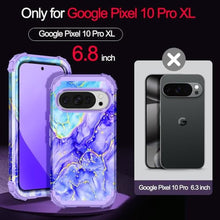 Load image into Gallery viewer, Casetego Compatible with Google Pixel 10 Pro XL Case,Three Layer Heavy Duty Sturdy Shockproof Full Body Protection Rugged Hard PC+Soft TPU Bumper Case for Google Pixel 10 Pro XL,All Purple, AllPurple_1625

