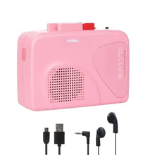 Load image into Gallery viewer, Cassette Tape Player | Portable Battery Operated | Radios Portable AM FM with Built-in Speaker, Tape Voice Recorder, VAS, Aux In Port | Includes Wired Earbuds for Music and Travel, PINK_1
