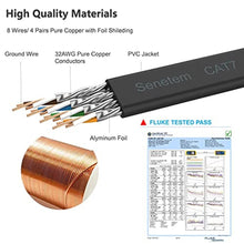 Load image into Gallery viewer, Cat 7 Ethernet Cable 65 ft High Speed 10Gbps 600MHz, Shielded Ethernet Cord, LAN Cable with RJ45, Weatherproof Flat Internet Network Patch Cord, Fast LAN Wire for Gaming, PS5/4/3, Xbox, Modem, Router, Black_4566
