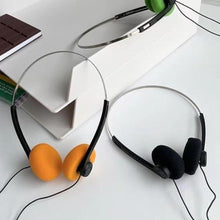 Load image into Gallery viewer, Cauaoa 2 Pcs Retro Over-Ear Headphone,Vintage Feelings Underwire Headphones,Retro Lightweight Earphones,Hi-Fi Stereo Earphone Headset,for Most Mobile Phones Playback Pevices Headphones (Black+Orange), BlackOrange_1197
