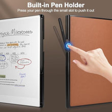 Load image into Gallery viewer, Caweet Stand Case for Remarkable Paper Pro 11.8 Inch 2024, Hard Back Shell Protective Auto Sleep/Wake Book Folio Cover with Pen Holder and Hand Strap, Brown_606
