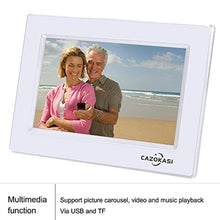 Load image into Gallery viewer, CAZOKASI 7inch Digital Calendar Clock with DST Auto Dimming Large Non-Abbreviated Day &amp; Date Display 15 Alarms Plug-in with Memory Backup Ideal Dementia Clock for Seniors for Aging Parents, InchWhite_8450
