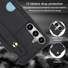Load image into Gallery viewer, CCSmall Crossbody Wallet Case for Samsung Galaxy S24, Phone Case with Card Slot, Adjustable Shoulder Strap Lanyard with Wrist Kickstand Cover for Women KB Black_965
