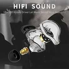 Load image into Gallery viewer, CCZ Melody inear Earphones Wired Gaming Earbuds 1DD 1BA Hybrid Drivers in-Ear Headphones iem Earbuds HIFI Bass with Ear fins, 4N OFC Cable for Drum, Studio, Editing, pc, Gaming(Green, with microphone)_938
