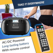 Load image into Gallery viewer, CD Cassette Player with Case, Bluetooth Boombox, AM FM Radio, USB Drive, Black_523
