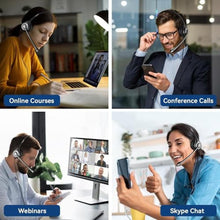 Load image into Gallery viewer, Cell Phone Headset with Microphone Noise Cancelling &amp; Call Controls, 3.5mm Computer Headphones for Samsung PC Business Skype Softphone Call Center Office, Clear Chat, Ultra Comfort, Gray_7106
