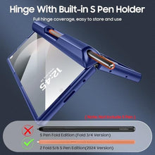 Load image into Gallery viewer, CENMASO for Samsung Galaxy Z Fold 6 Case with S Pen Holder &amp; Wallet Card Holder &amp; Slide Camera Cover &amp; Hinge Protection &amp; Screen Protector [RFID Blocking] Shockproof Protection Case for Z Fold 6-Blue_1753
