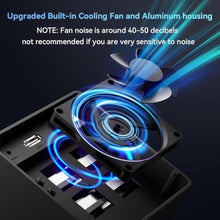 Load image into Gallery viewer, CENMATE 4 Bay Hard Drive Enclosure with Cooling Fan for 2.5/3.5" SATA HDD/SSD with USB A/C 3.0eSATA Cable, 3.5 Hard Drive Reader Supports 80TB Capacity(NO RAID/NAS)_1681
