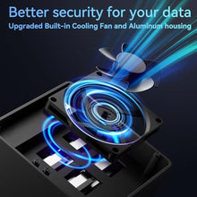 Load image into Gallery viewer, CENMATE Aluminum 4 Bay Hard Drive Enclosure with Cooling Fan for 2.5/3.5" SATA HDD/SSD with USB A/C 3.0, Support Hot Swappable, Tool-Free HDD Enclosure, DAS(NO RAID/NAS), Black_407
