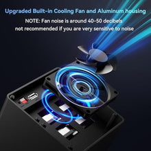 Load image into Gallery viewer, CENMATE Aluminum 4 Bay Hard Drive RAID Enclosure with Cooling Fan for 2.5/3.5" SATA HDD/SSD with USB A/C 3.0eSATA Cable, 3.5 Hard Drive Reader Supports 80TB Capacity, 8 RAID Modes, DAS(NO NAS), Black_389
