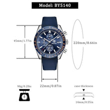 Load image into Gallery viewer, CEYADG Fashion Men's Quartz Chronograph Waterproof Silicone Watches Business Casual Sport Design Wrist Watch for Men Perfect for Father Son Black Blue Rose Gold (Silver Blue), SilverBlue_1389
